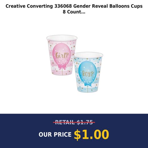 Creative Converting 336068 Gender Reveal Balloons Cups  8 Count