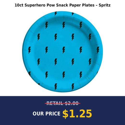 10ct Superhero Pow Snack Paper Plates – Spritz