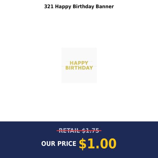 321 Happy Birthday Banner