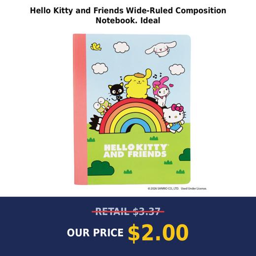 Hello Kitty and Friends Wide-Ruled Composition Notebook. Ideal