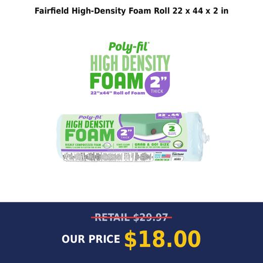 Fairfield High-Density Foam Roll 22 x 44 x 2 in