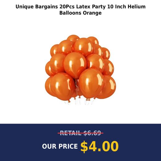 Unique Bargains 20Pcs Latex Party 10 Inch Helium Balloons Orange