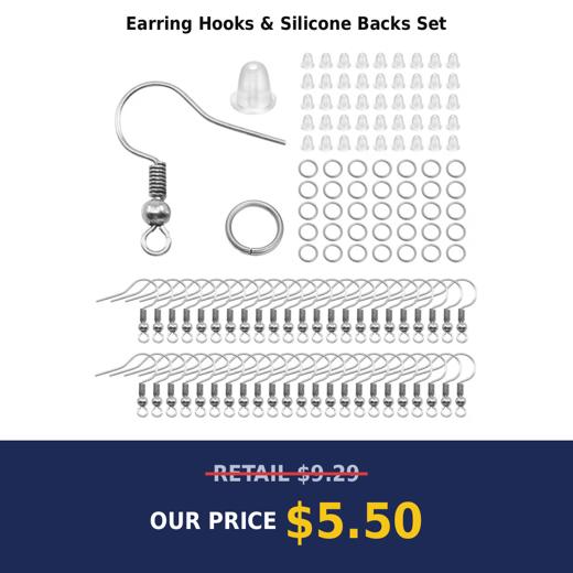 Earring Hooks & Silicone Backs Set