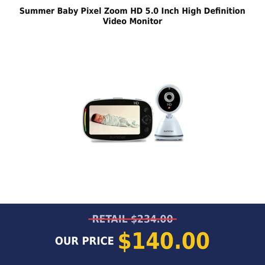 Summer Baby Pixel Zoom HD 5.0 Inch High Definition Video Monitor