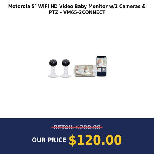 Motorola 5″ WiFi HD Video Baby Monitor w/2 Cameras & PTZ – VM65-2CONNECT