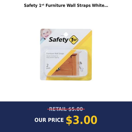 Safety 1ˢᵗ Furniture Wall Straps White