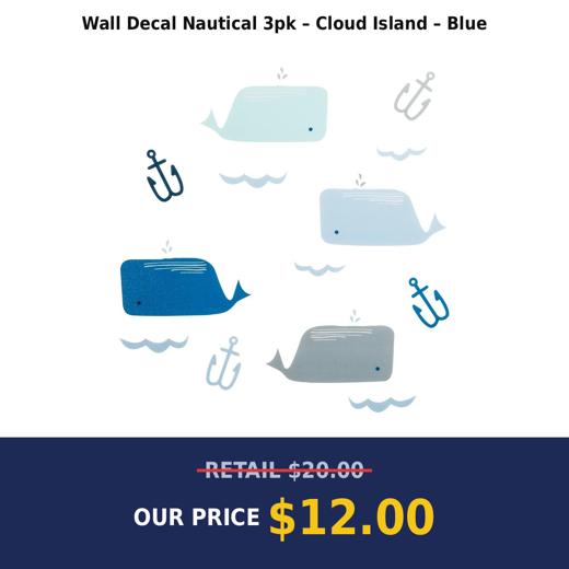 Wall Decal Nautical 3pk – Cloud Island – Blue