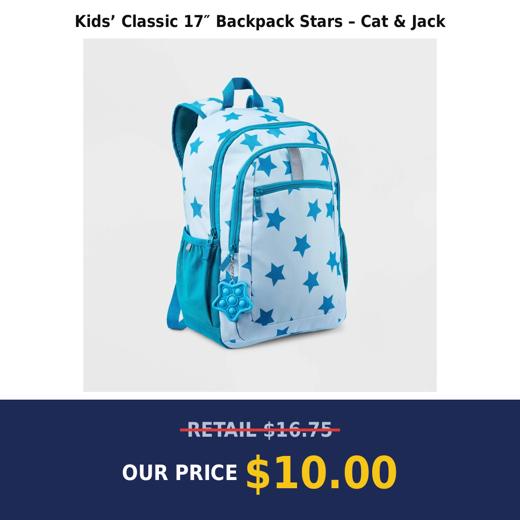 Kids’ Classic 17″ Backpack Stars – Cat & Jack
