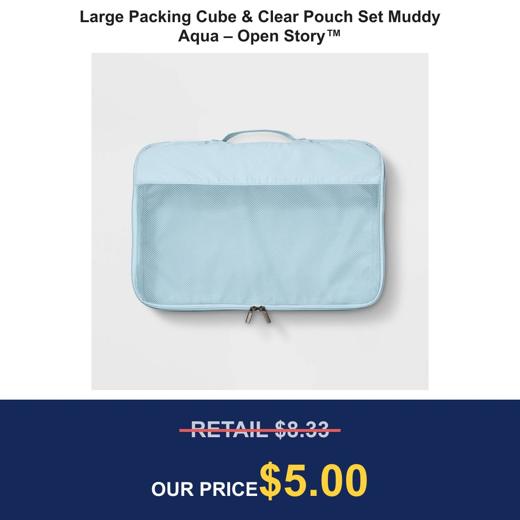 Large Packing Cube & Clear Pouch Set Muddy Aqua – Open Story™