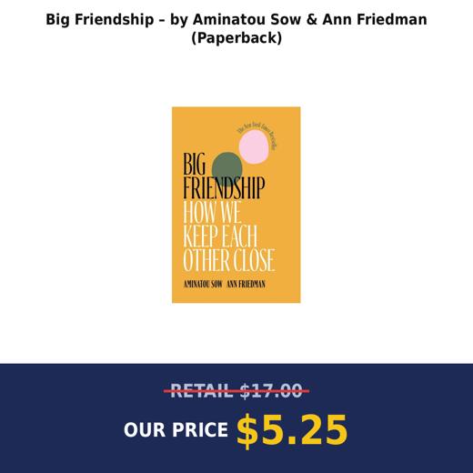 Big Friendship – by Aminatou Sow & Ann Friedman (Paperback)