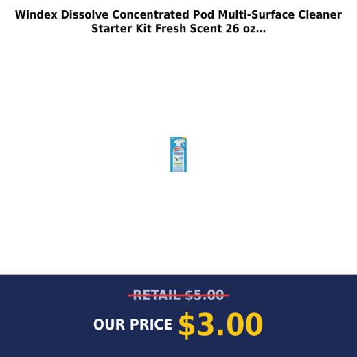 Windex Dissolve Concentrated Pod Multi-Surface Cleaner Starter Kit  Fresh Scent  26 oz