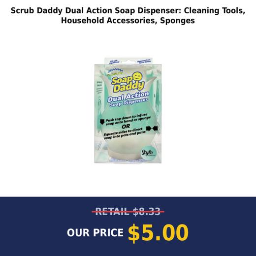 Scrub Daddy Dual Action Soap Dispenser: Cleaning Tools, Household Accessories, Sponges