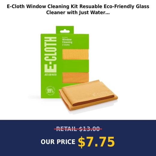 E-Cloth Window Cleaning Kit  Resuable Eco-Friendly Glass Cleaner with Just Water