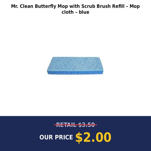 Mr. Clean Butterfly Mop with Scrub Brush Refill – Mop cloth – blue