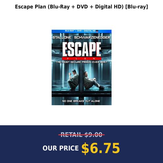 Escape Plan (Blu-Ray + DVD + Digital HD) [Blu-ray]