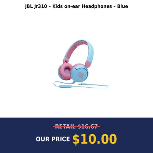 JBL Jr310 – Kids on-ear Headphones – Blue