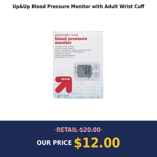 Up&Up Blood Pressure Monitor with Adult Wrist Cuff