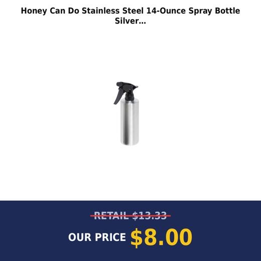 Honey Can Do Stainless Steel 14-Ounce Spray Bottle  Silver