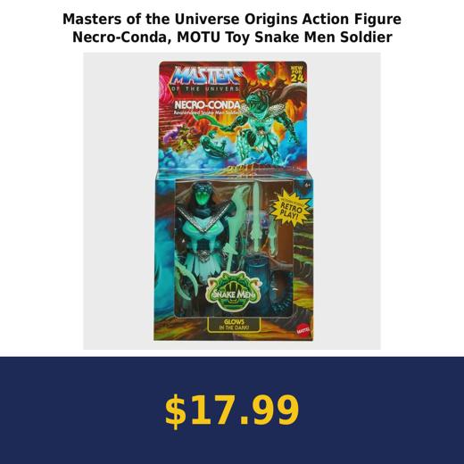 Masters of the Universe Origins Action Figure Necro-Conda, MOTU Toy Snake Men Soldier