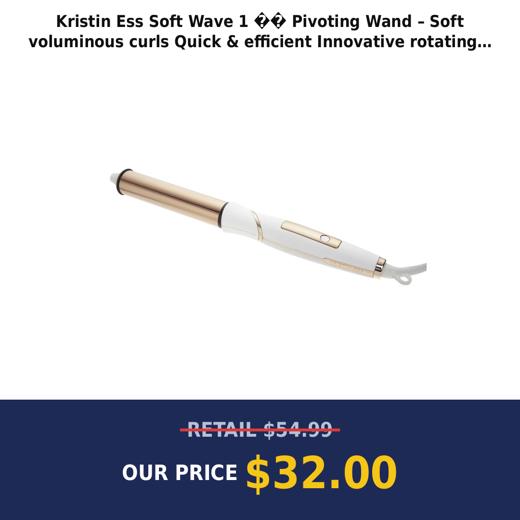 Kristin Ess Soft Wave 1 �� Pivoting Wand – Soft voluminous curls Quick & efficient Innovative rotating handle Shine on 1 ea