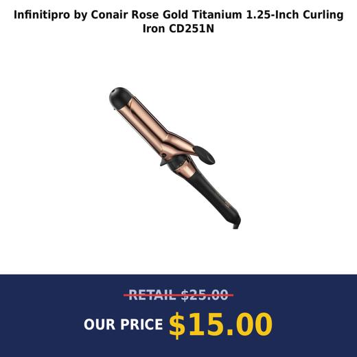 Infinitipro by Conair Rose Gold Titanium 1.25-Inch Curling Iron CD251N