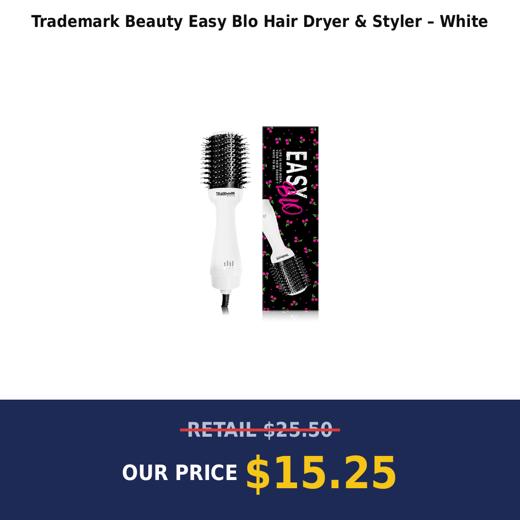 Trademark Beauty Easy Blo Hair Dryer & Styler – White