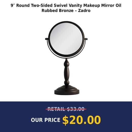 9″ Round Two-Sided Swivel Vanity Makeup Mirror Oil Rubbed Bronze – Zadro