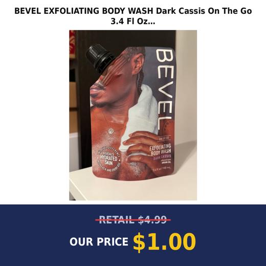 BEVEL EXFOLIATING BODY WASH  Dark Cassis  On The Go 3.4 Fl Oz