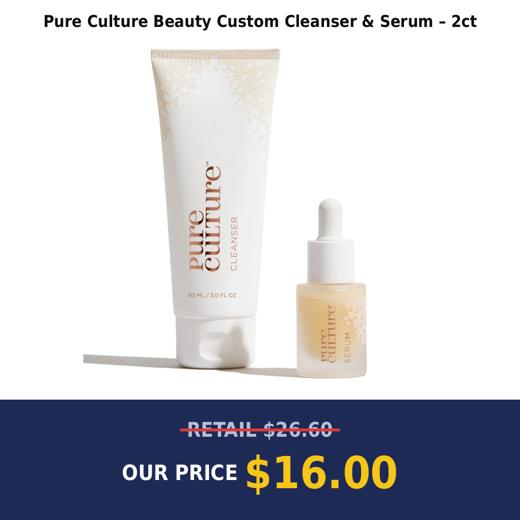 Pure Culture Beauty Custom Cleanser & Serum – 2ct