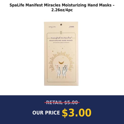 SpaLife Manifest Miracles Moisturizing Hand Masks – 2.26oz/4pc