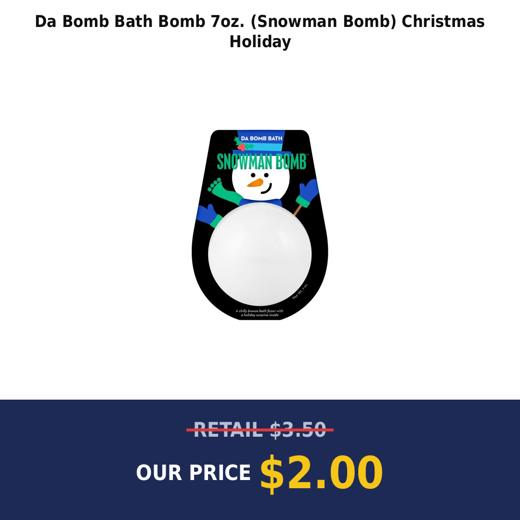 Da Bomb Bath Bomb 7oz. (Snowman Bomb) Christmas Holiday
