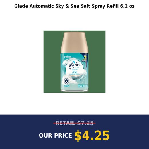 Glade Automatic Sky & Sea Salt Spray Refill 6.2 oz