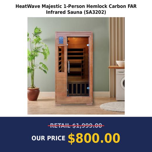 HeatWave Majestic 1-Person Hemlock Carbon FAR Infrared Sauna (SA3202)