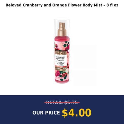 Beloved Cranberry and Orange Flower Body Mist – 8 fl oz