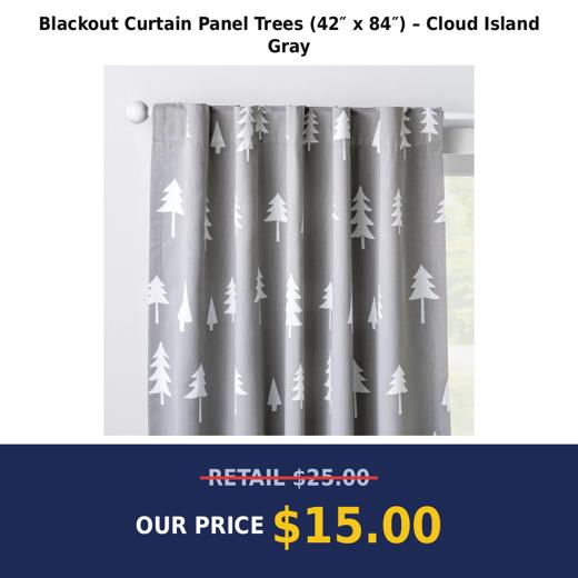 Blackout Curtain Panel Trees (42″ x 84″) – Cloud Island Gray