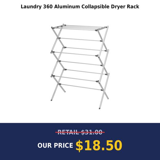 Laundry 360 Aluminum Collapsible Dryer Rack