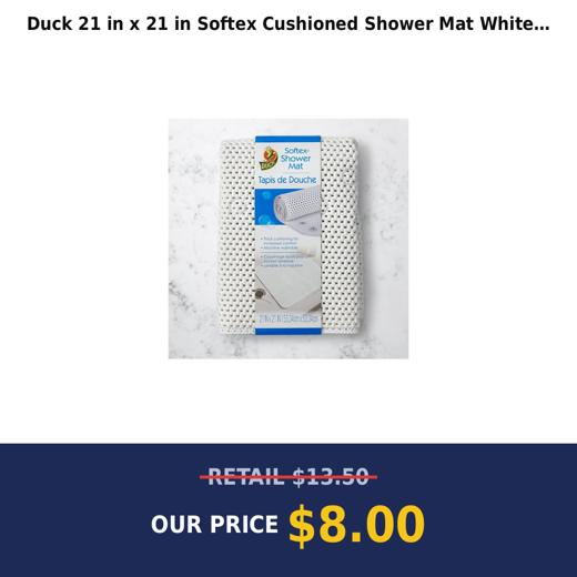 Duck 21 in x 21 in Softex Cushioned Shower Mat White