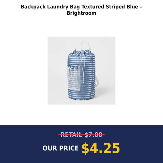 Backpack Laundry Bag Textured Striped Blue – Brightroom