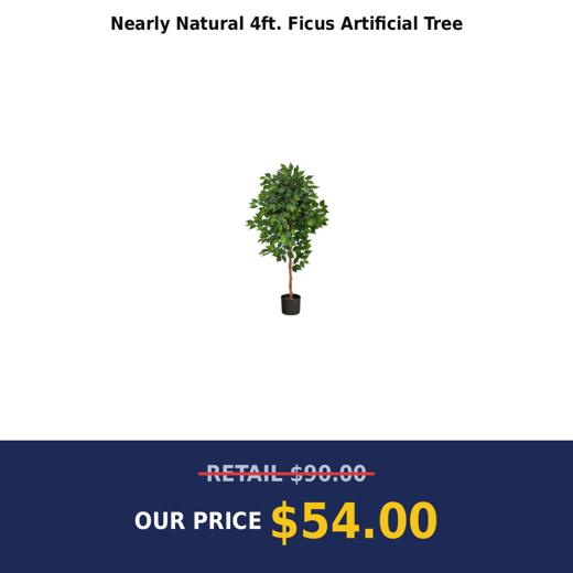 Nearly Natural 4ft. Ficus Artificial Tree