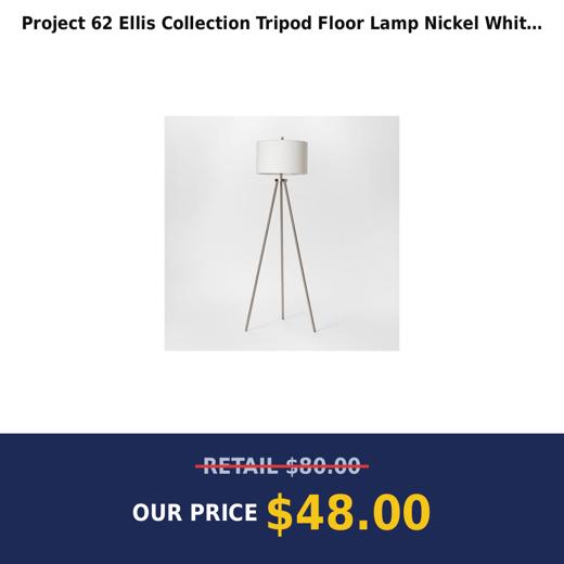 Project 62 Ellis Collection Tripod Floor Lamp Nickel  White
