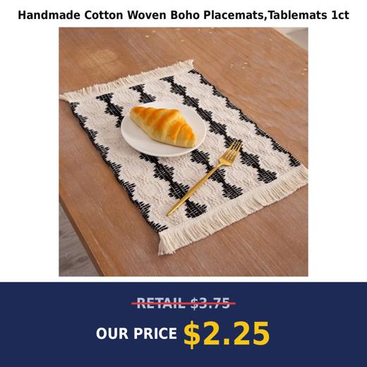 Handmade Cotton Woven Boho Placemats,Tablemats 1ct
