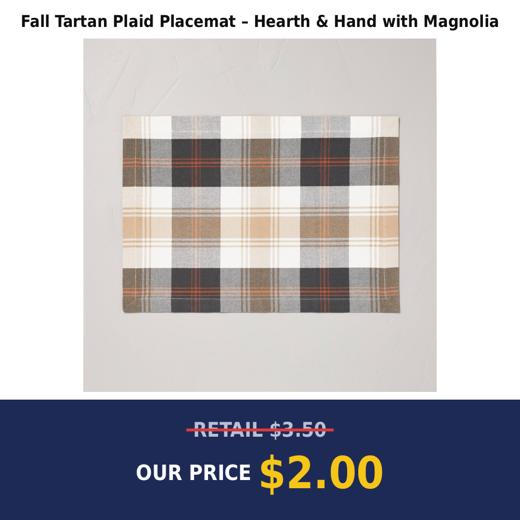 Fall Tartan Plaid Placemat – Hearth & Hand with Magnolia