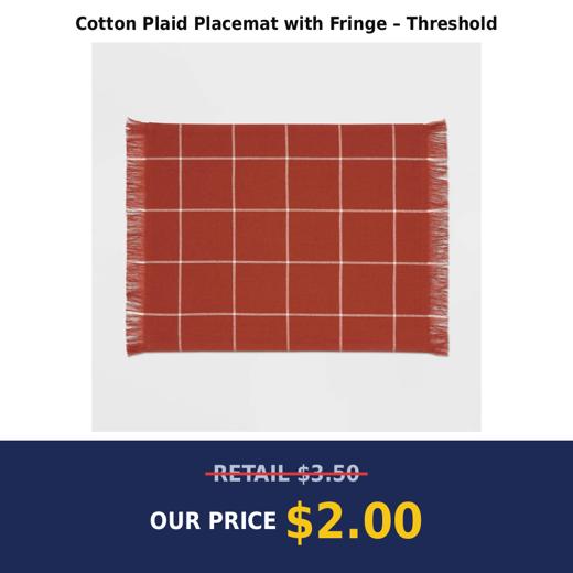 Cotton Plaid Placemat with Fringe – Threshold