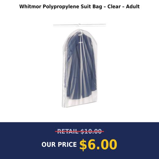 Whitmor Polypropylene Suit Bag – Clear – Adult