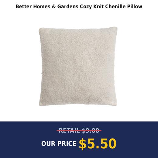 Better Homes & Gardens Cozy Knit Chenille Pillow