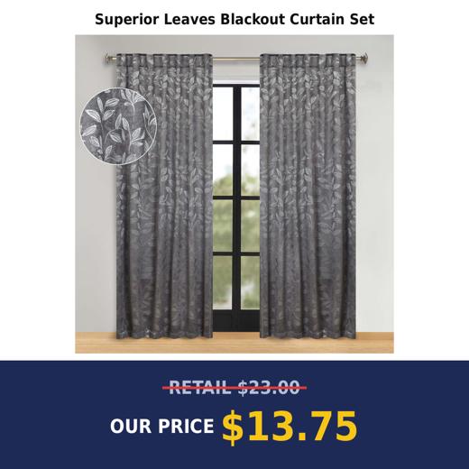 Superior Leaves Blackout Curtain Set