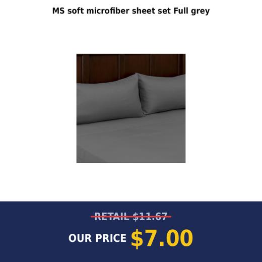 MS soft microfiber sheet set Full grey
