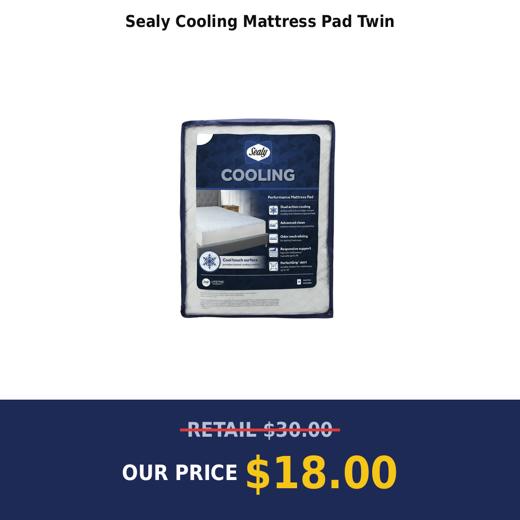 Sealy Cooling Mattress Pad Twin