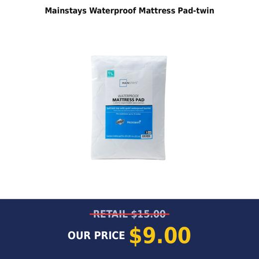Mainstays Waterproof Mattress Pad-twin