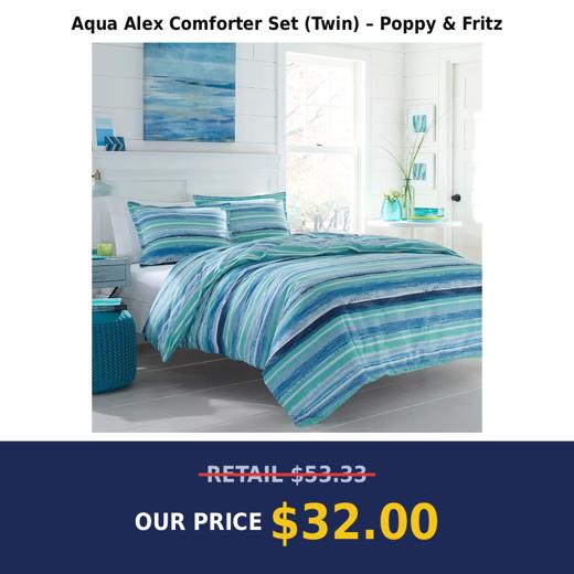 Aqua Alex Comforter Set (Twin) – Poppy & Fritz